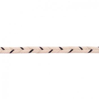 Baumwollkordel Ø 10mm Fischgrätmuster Dunkelblau/Creme